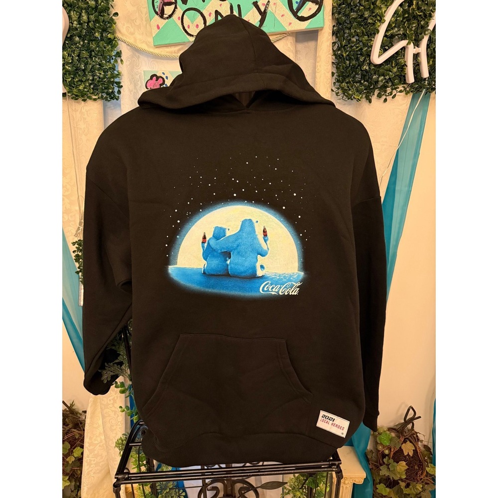 Coca-Cola x Local Heroes Polar Bear Moon Hoodie NWT Limited Edition Size S